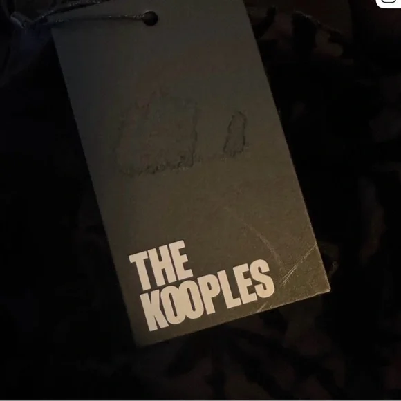 NWT The Kooples  Black Devoré Velvet Burnout Short Dress Gathered pattern Fr 0 - Picture 5 of 7